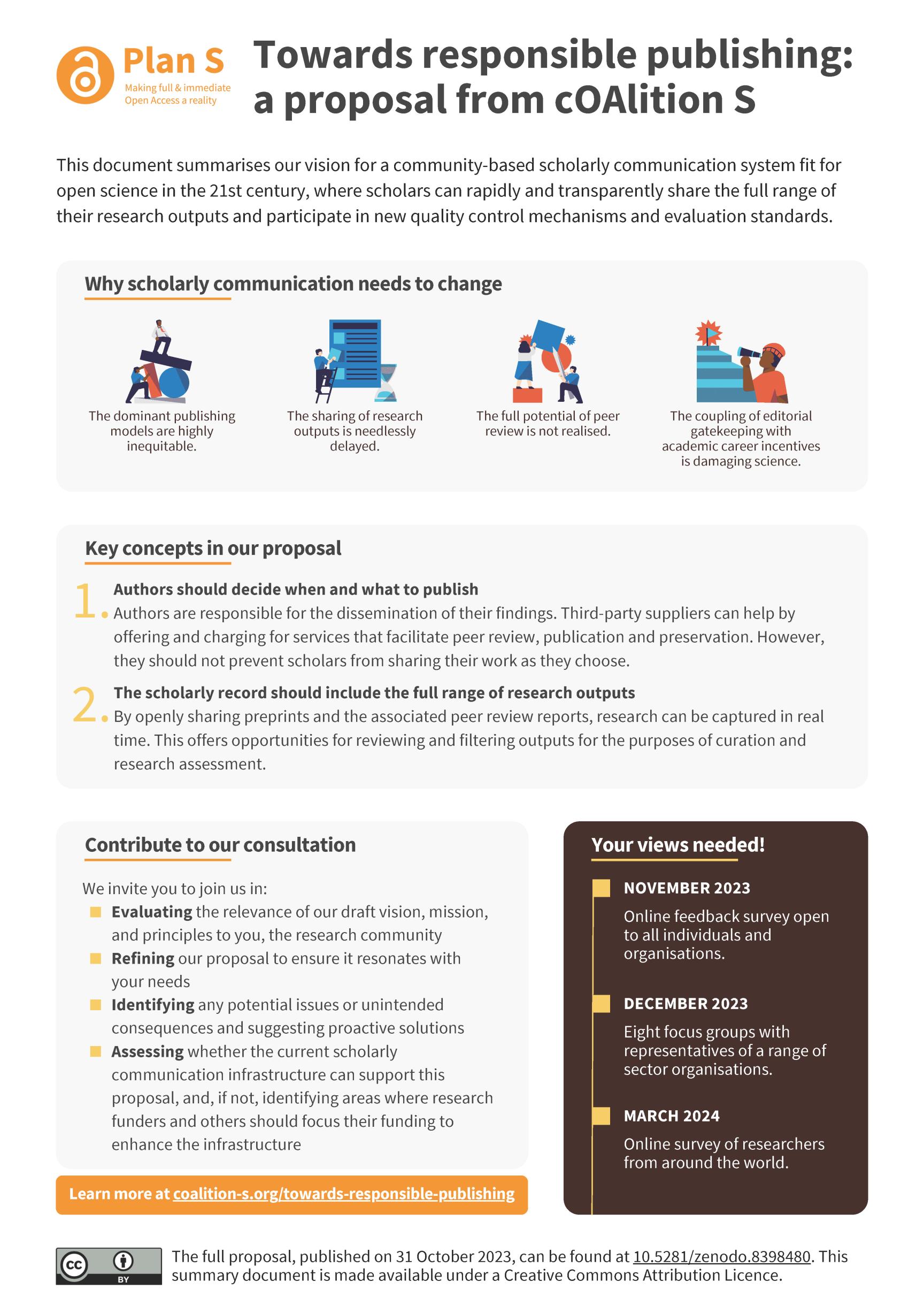 towards responsible publishing proposal summary