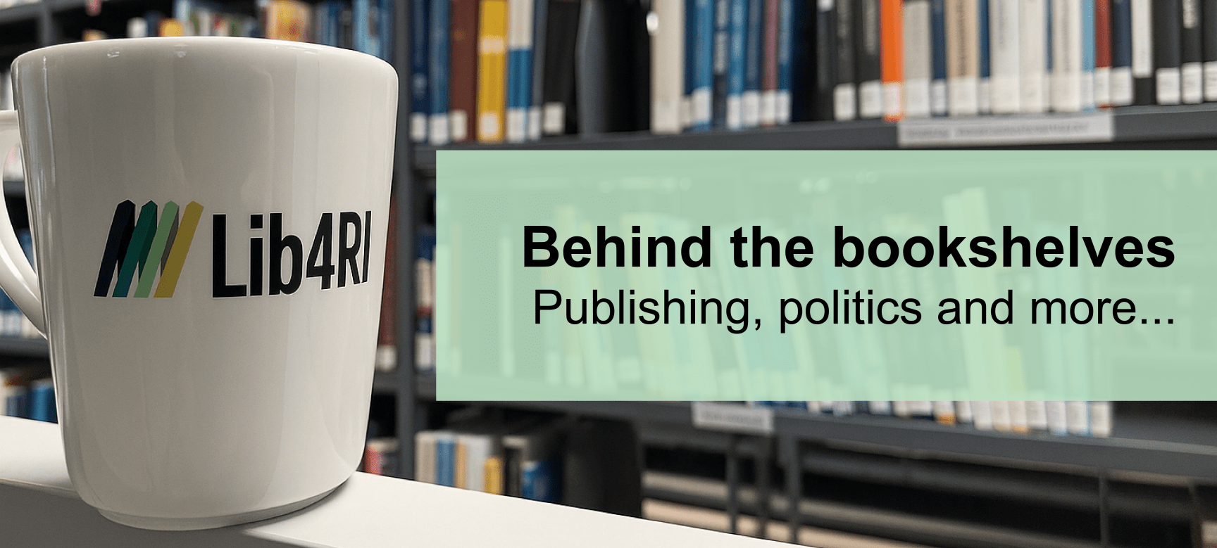 a coffee mug with the lib4ri logo