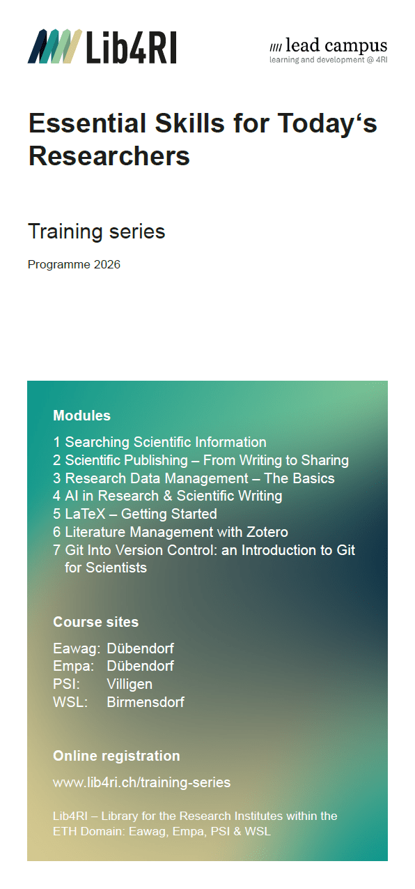 Flyer Lib4RI Training Series 2026