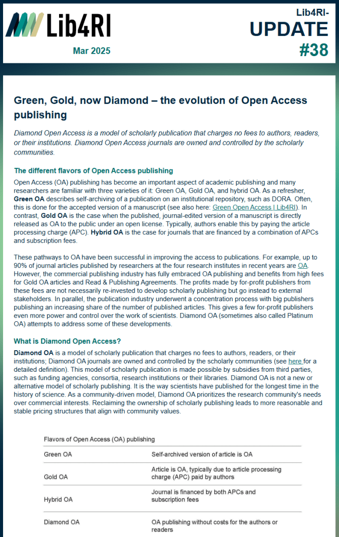 image of the lib4ri newsletter